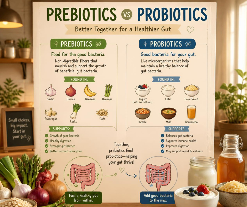 Prebiotic vs Probiotic