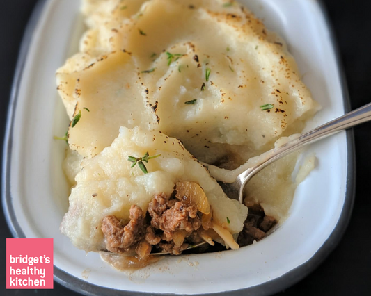 Cottage Pie: Beef Mince + Roasted Garlic Cauliflower Mash