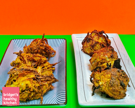 Healthy Onion Bhaji 2 ways