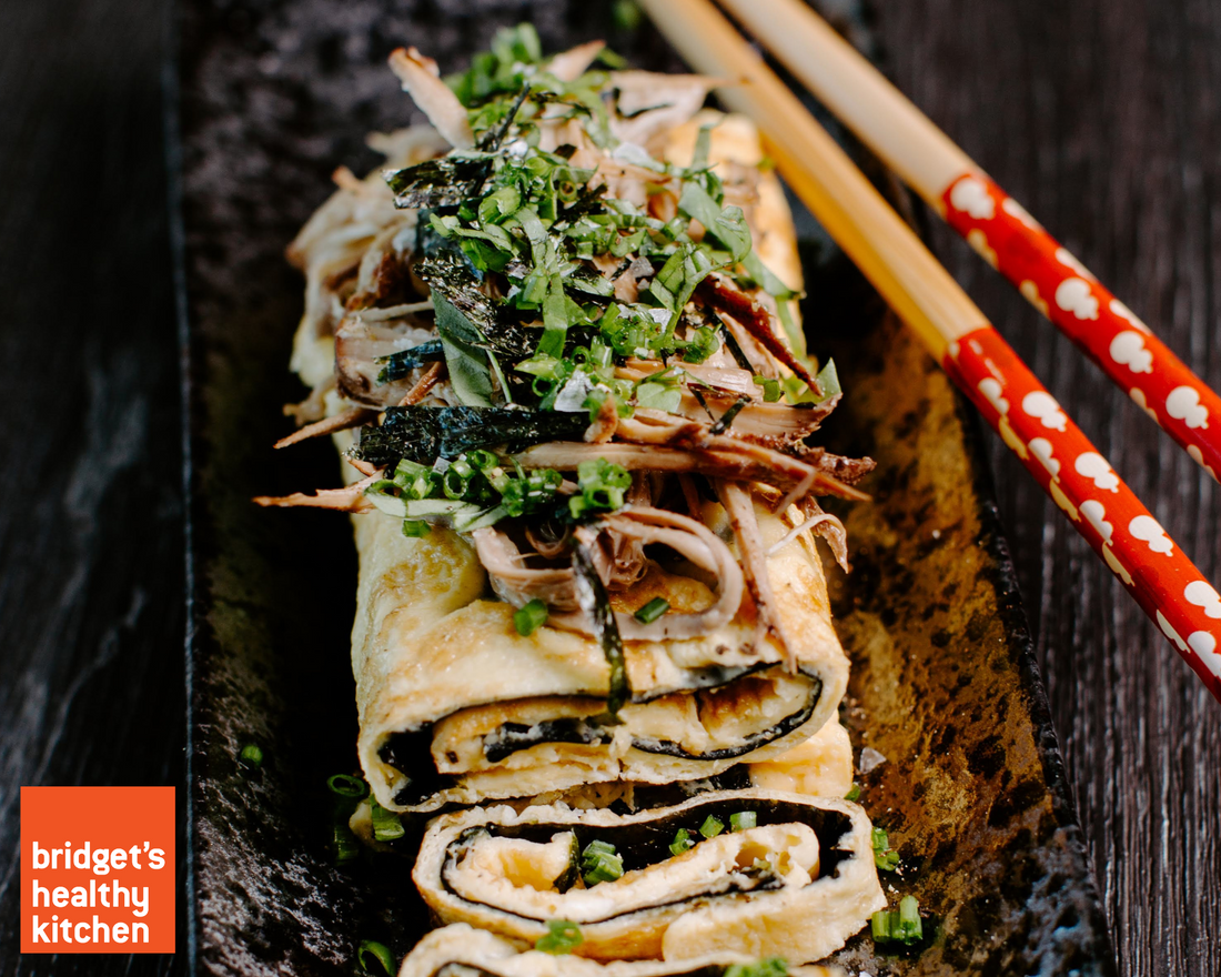 Nori Omelette with Shredded Chicken