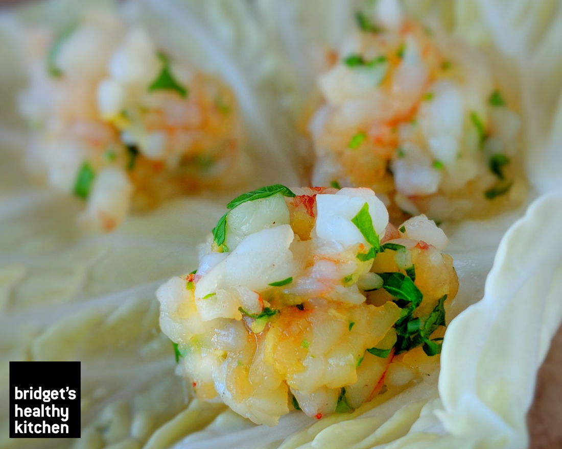 Prawn Dumplings with Tamari + Lime Dipping Sauce