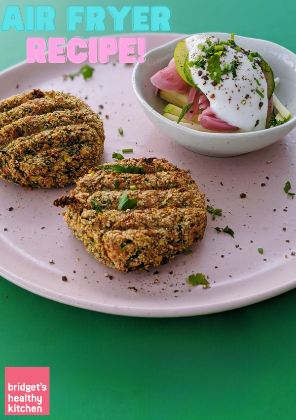 Zucchini and Spinach Fritters | Air fryer recipe