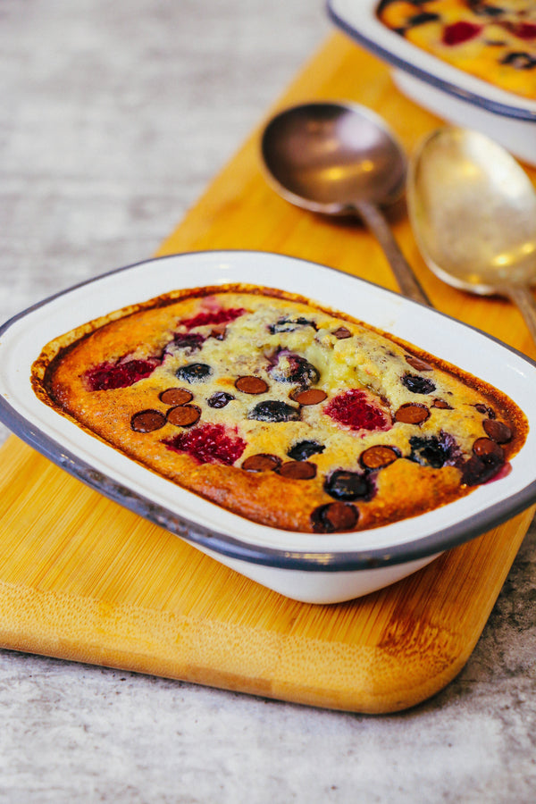 Baked Almond Berry Pudding