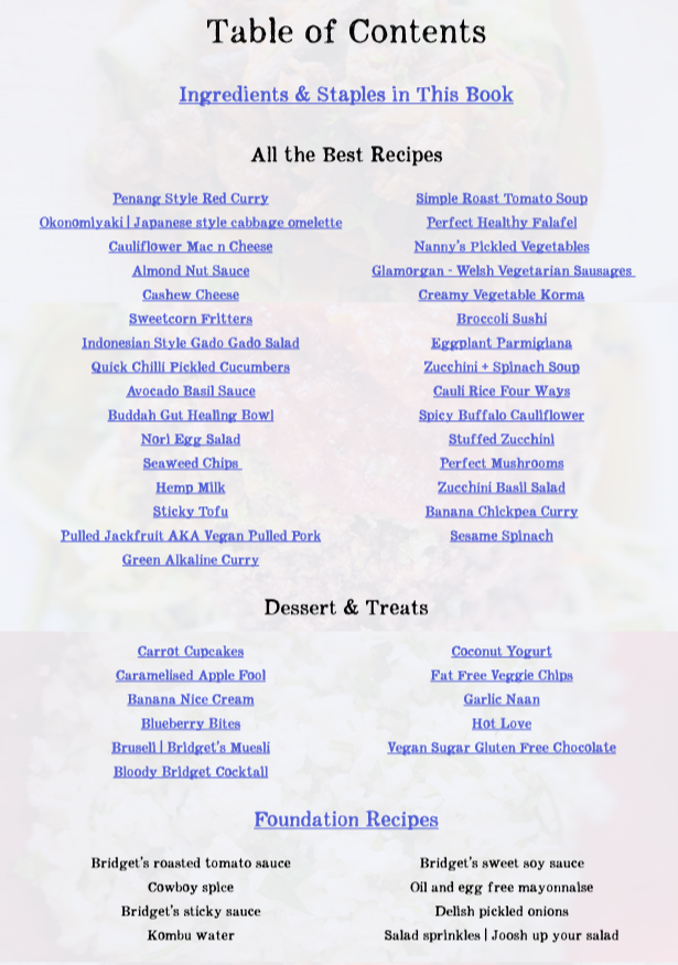 Bridget's Healthy Veggies eBook: 50 plant based, vegetarian and vegan recipes - Bridgets Healthy Kitchen